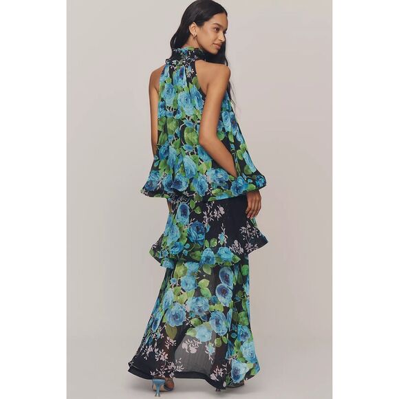 Elliatt Briony Halter Tiered High-Low Maxi Dress Wedding Bridal Party size S NWT - Picture 4 of 8